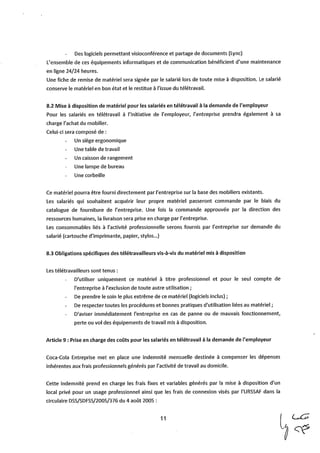 Coca-Cola : accord télétravail