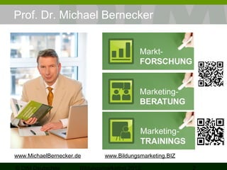 Prof. Dr. Michael Bernecker

www.MichaelBernecker.de

www.Bildungsmarketing.BIZ

 