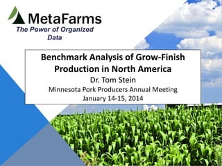 The Power of Organized
Data

Benchmark Analysis of Grow-Finish
Production in North America
Dr. Tom Stein
Minnesota Pork Producers Annual Meeting
January 14-15, 2014

 