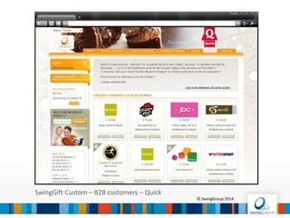 GLOBAL OFFER
LONG-TERM INCENTIVE AND LOYALTY PROGRAMMES:
• Earn points by achieving targets
• Redeem points for incentives
CUSTOM-MADE:
• 360° communication concept
• One-on-one motivation
• Stats & reporting
© SwingGroup 2016
 