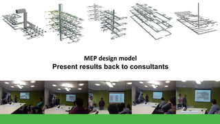 MEP design model
Present results back to consultants

 