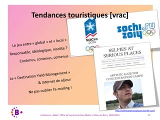 Tendances touristiques [vrac]

http://selfiesatseriousplaces.tumblr.com/
Conférence - débat | Office de Tourisme du Pays M...