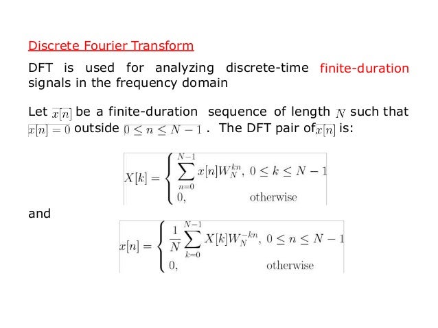Discrete Fourier Transform