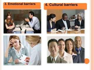 3. Emotional barriers 4. Cultural barriers
 