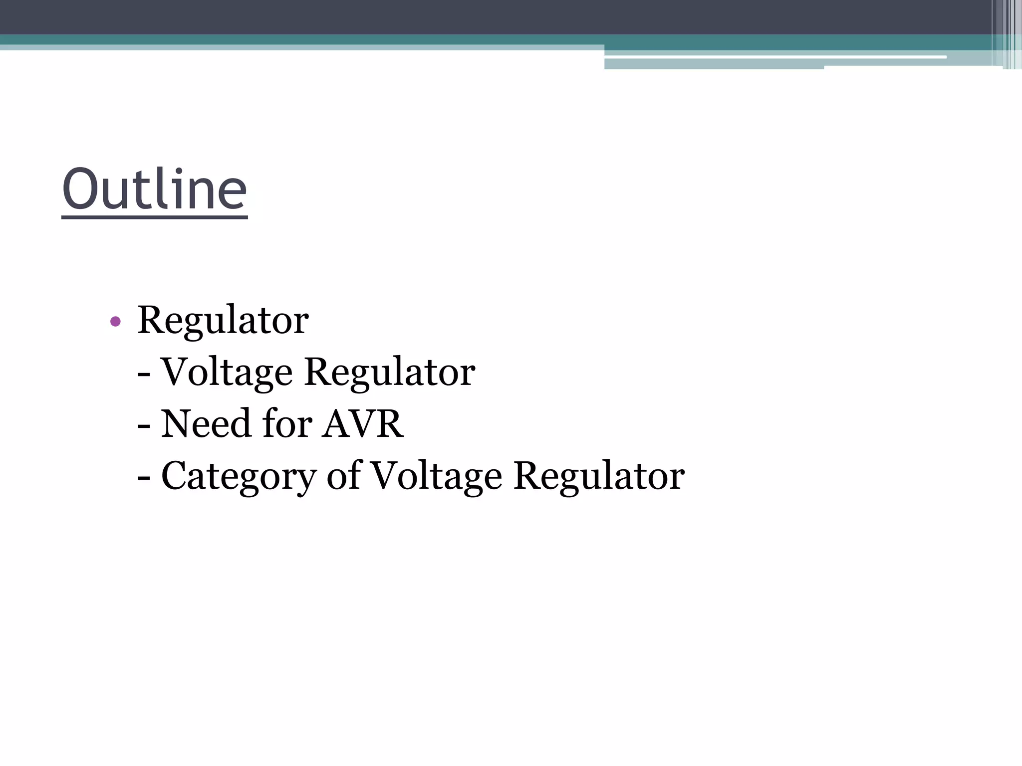 automatic voltage regulator | PPTX