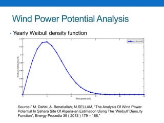 an analysis of wind energy potential using weibull distribution | PPTX