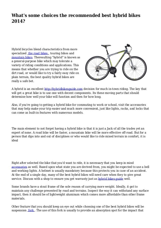 best hybrid bikes for off road