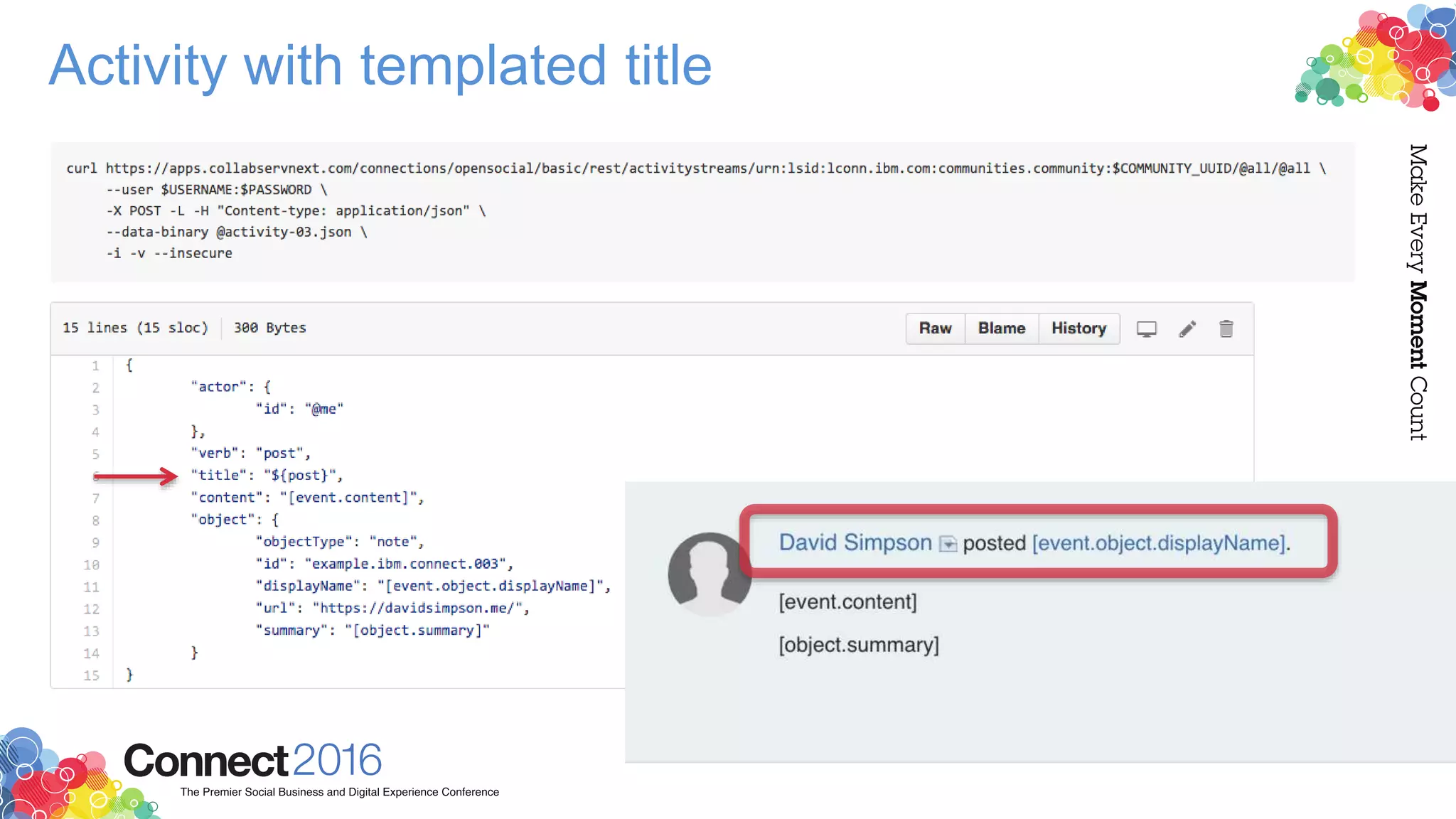 Activity with templated title
 