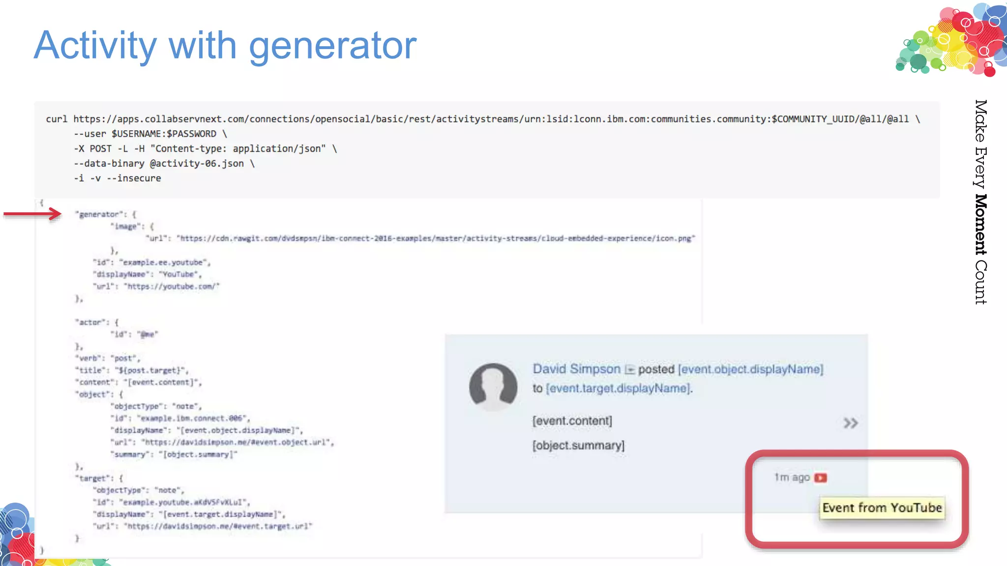 Activity with generator
 