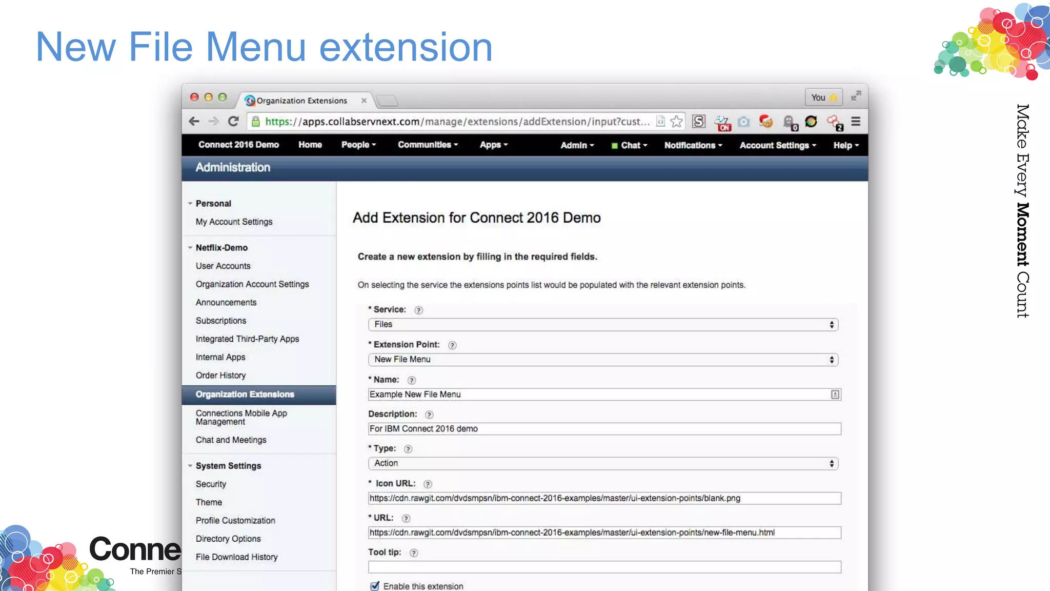 New File Menu extension
 