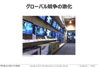 グローバル競争の激化

http://kadench.jp/tag/TV

Copyright © 2014 Tribal Media House, Inc. All rights reserved.

Confidential

Page26

 