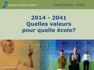 Patrik Somers 140207

2014 - 2041
Quelles valeurs
pour quelle école?

www.valuescentre.com
www.valuescentre.com

0

 