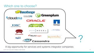 Which one to choose?

A big opportunity for services and systems integrator companies
© 2013-2014 Cisco and/or its a!liate...