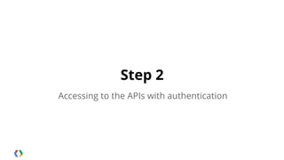 Step 2
Accessing to the APIs with authentication

 