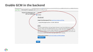 Enable GCM in the backend

 