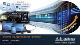 Enabling the Applications of Tomorrow
Mellanox Technologies
February 2014

 