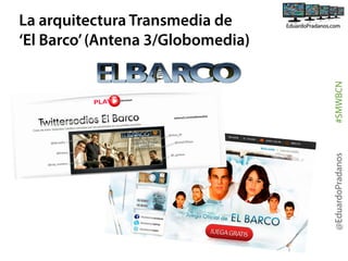 @EduardoPradanos

#SMWBCN

La arquitectura Transmedia de
‘El Barco’ (Antena 3/Globomedia)

 