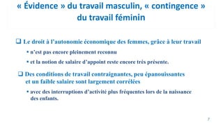 « Évidence » du travail masculin, « contingence »
du travail féminin
 Le droit à l’autonomie économique des femmes, grâce...