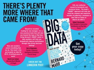 We currently only see the
beginnings of a
transformation into a big data
economy. Any business that
doesn’t seriously cons...