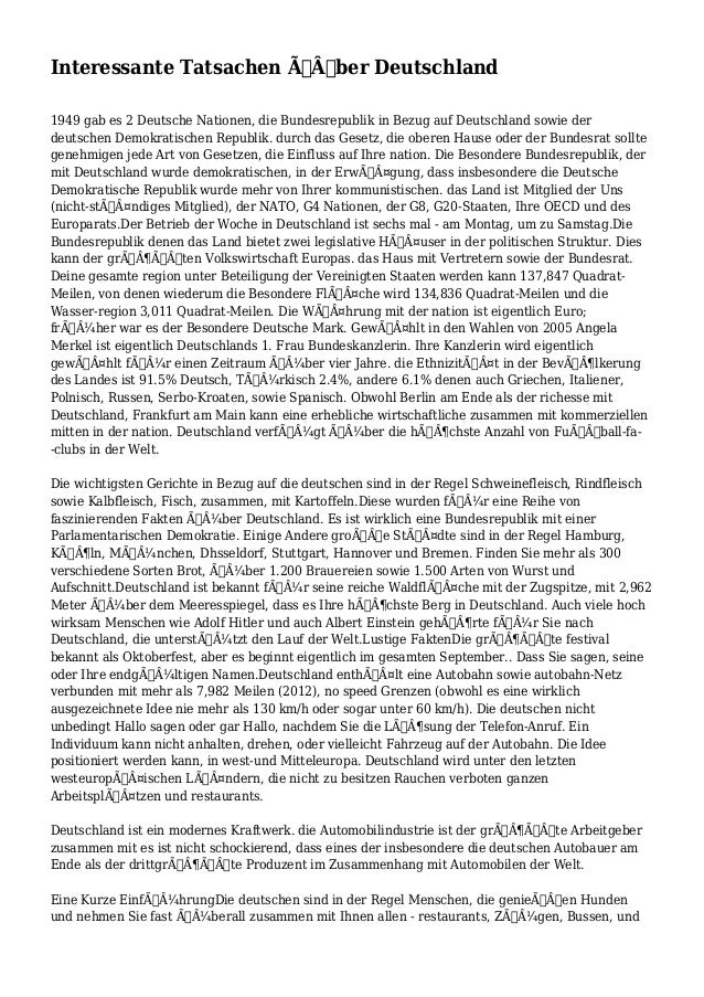 Interessante Tatsachen Über Deutschland