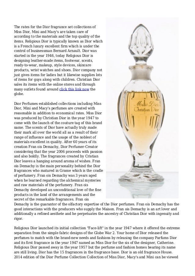 macy's miss dior gift set