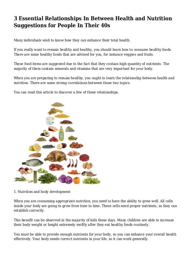 what is the relationship between food and nutrition