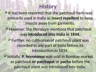 Parchula Insect Production technology and economics of cultivation for Patchouli | PPTX