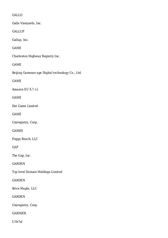 Icann List Of Proposed New Gtld Top Level Domains Icann List Of Proposed New Gtld Top Level Domains