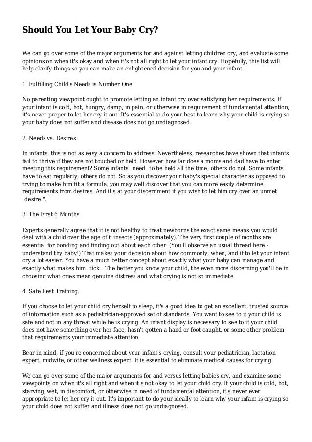 letting your baby cry