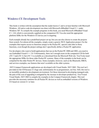 Microsoft Windows Ce Development Programming Microsoft Windows CE NET 3rd Edition Douglas Boling | PDF