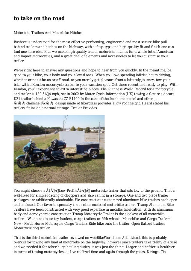 Trailers And Hitches >> To Take On The Road Trailers And Hitches >> To Take On The Road