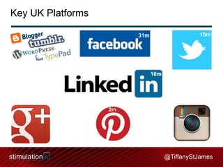 Key UK Platforms
15m

31m

10m

2m

@TiffanyStJames

 