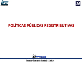 Professor Especialista Ricardo J. J. Laub Jr.
POLÍTICAS PÚBLICAS REDISTRIBUTIVAS
 