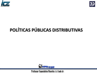 Professor Especialista Ricardo J. J. Laub Jr.
POLÍTICAS PÚBLICAS DISTRIBUTIVAS
 