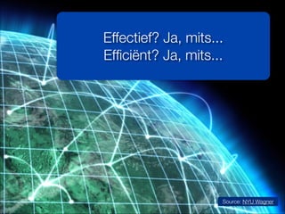 Source: NYU Wagner
Effectief? Ja, mits...
Efﬁciënt? Ja, mits...
 