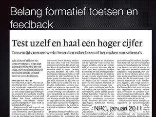 Belang formatief toetsen en
feedback
NRC, januari 2011
 