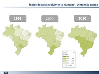 Índice de Desenvolvimento Humano - Dimensão Renda
49
19911991 20002000 20102010
 