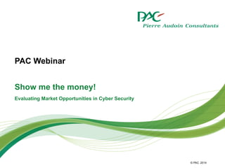 © PAC
Show me the money!
Evaluating Market Opportunities in Cyber Security
2014
PAC Webinar
 