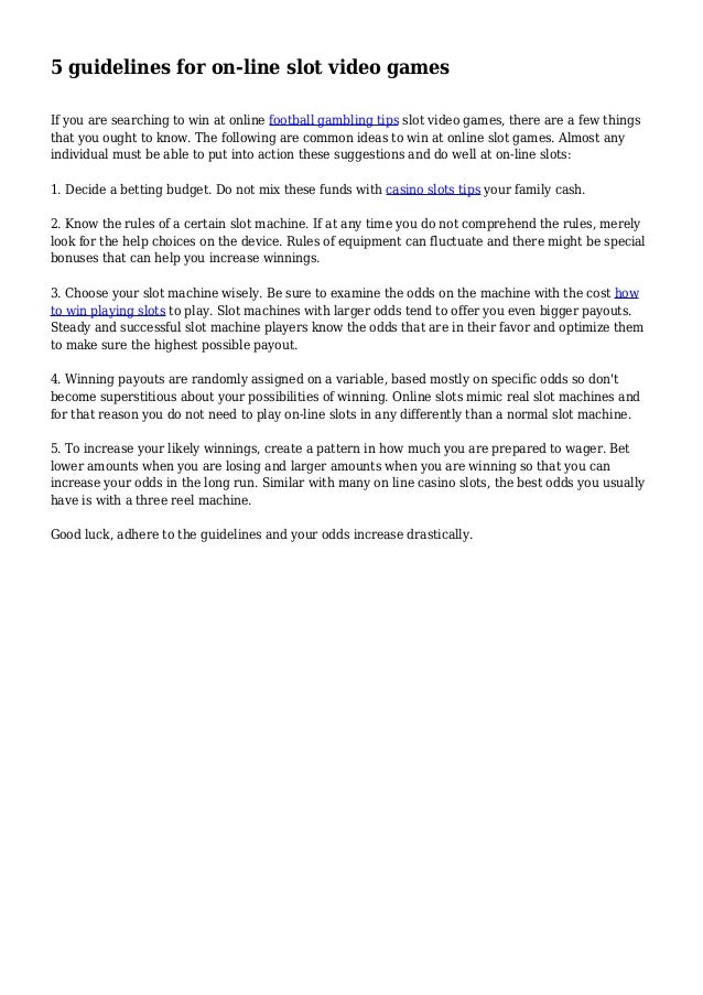 Gambling tips for slots