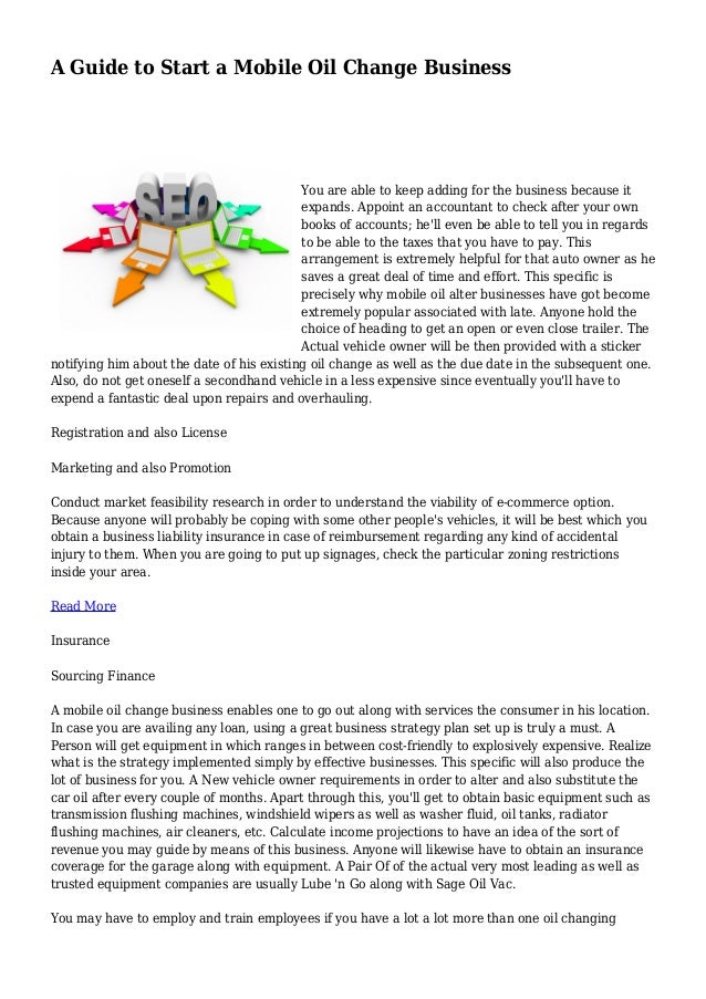 A Guide to Start a Mobile Oil Change Business