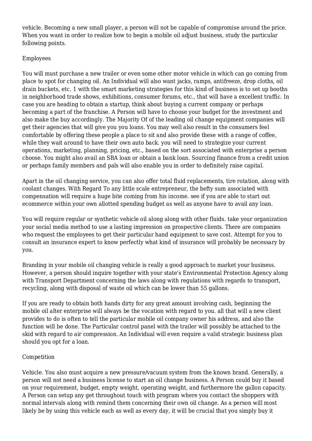 A Guide to Start a Mobile Oil Change Business