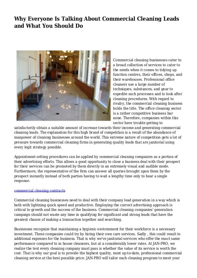 why everyone is talking about commercial cleaning leads and commercial cleaning leads