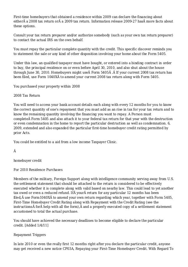FirstTime Homebuyer Credit