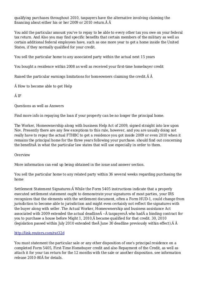 FirstTime Homebuyer Credit