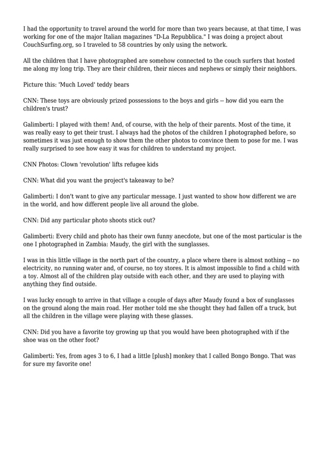 'Toy Stories' shows kids with their favorite toys PDF