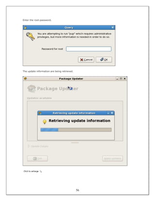 Enter the root-password.




The update information are being retrieved.




                                              56
 