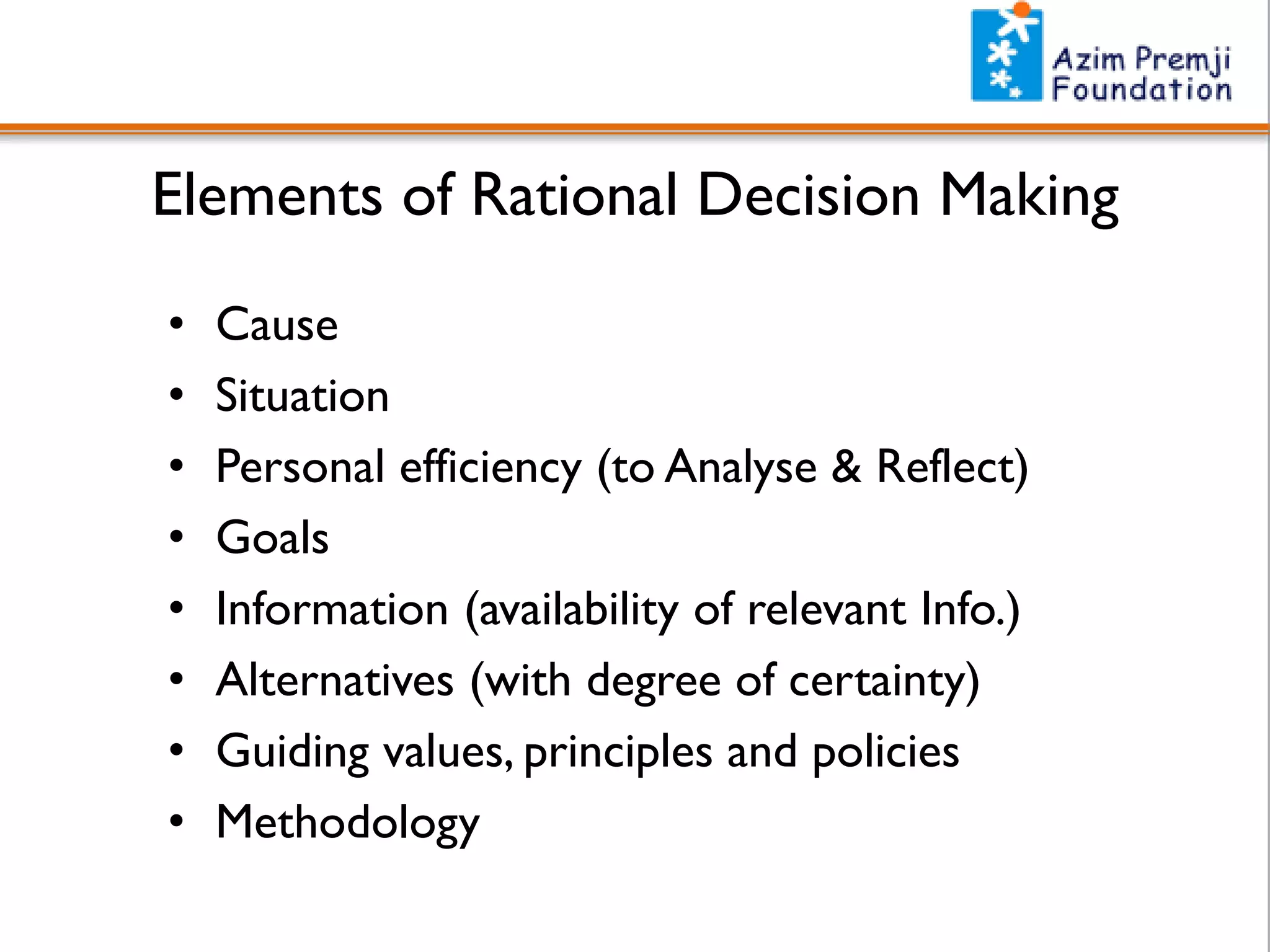 02 significance of rational decision making | PPT