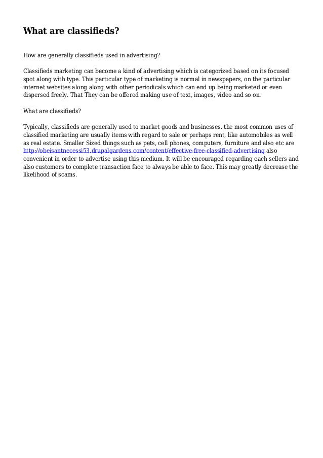 What are classifieds?