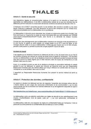 Thalès Services : accord télétravail