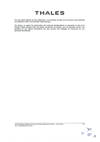 Thalès Services : accord télétravail